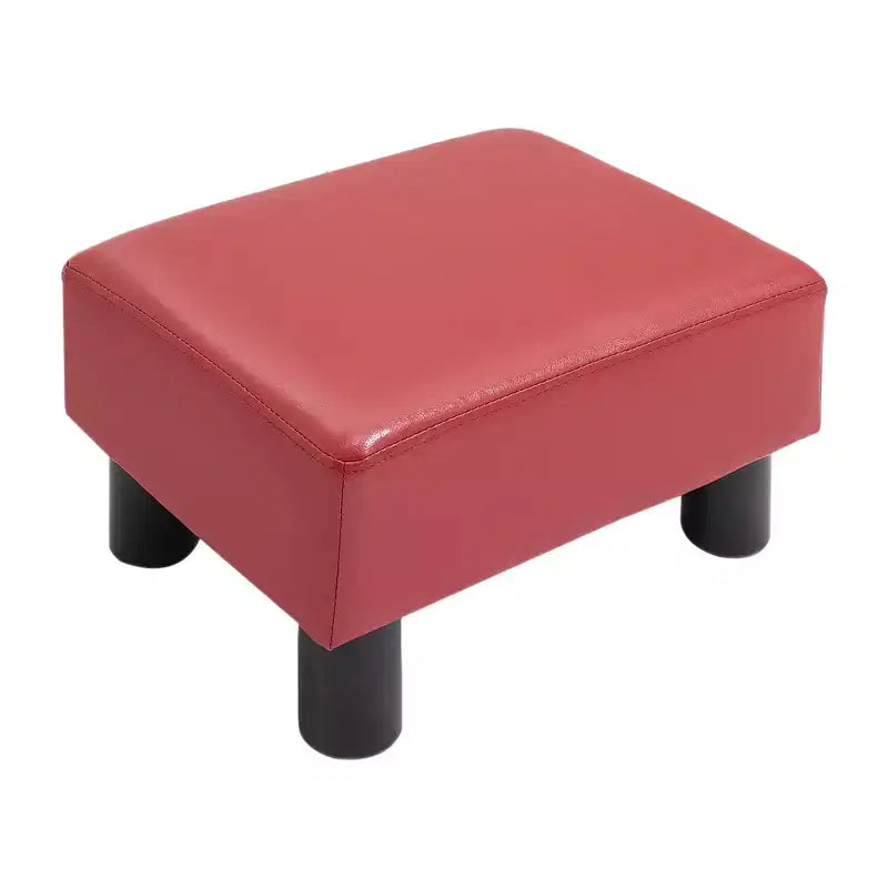 Cube Faux Leather Footrest Ottoman Pouf