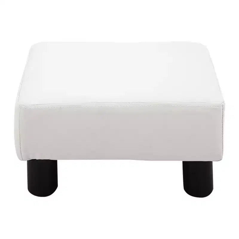 Cube Faux Leather Footrest Ottoman Pouf