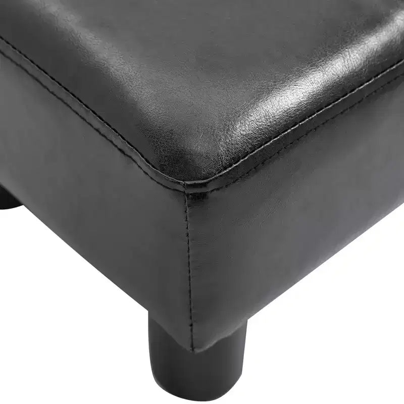 Cube Faux Leather Footrest Ottoman Pouf