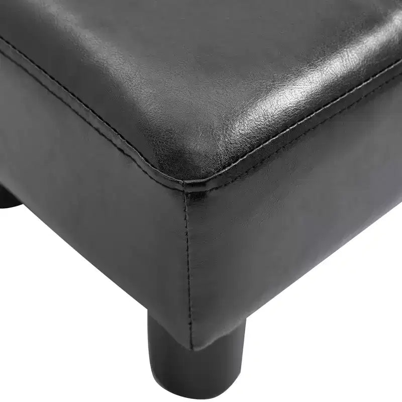 Cube Faux Leather Footrest Ottoman Pouf