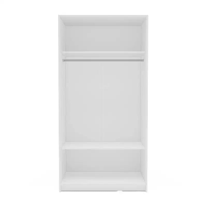 Armoire à portes coulissantes de 180 cm avec tringle à vêtements et 2 étagères