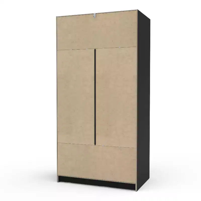 Armoire à portes coulissantes de 180 cm avec tringle à vêtements et 2 étagères