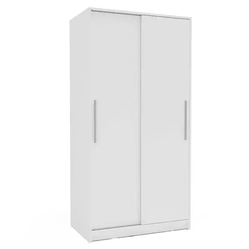 Armoire à portes coulissantes de 180 cm avec tringle à vêtements et 2 étagères