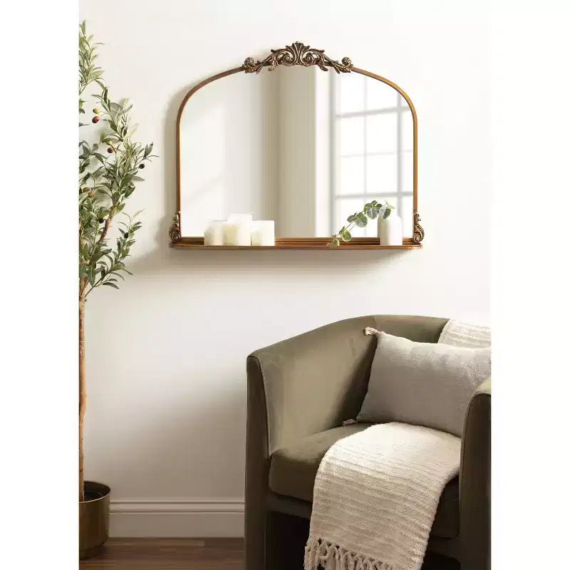 Miroir arche traditionnel avec étagère
