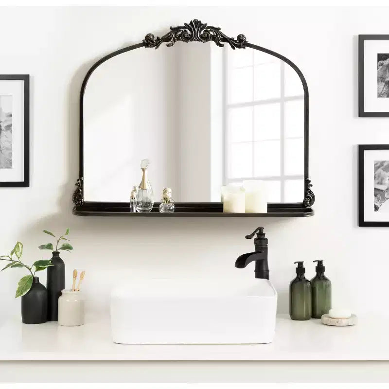 Miroir arche traditionnel avec étagère