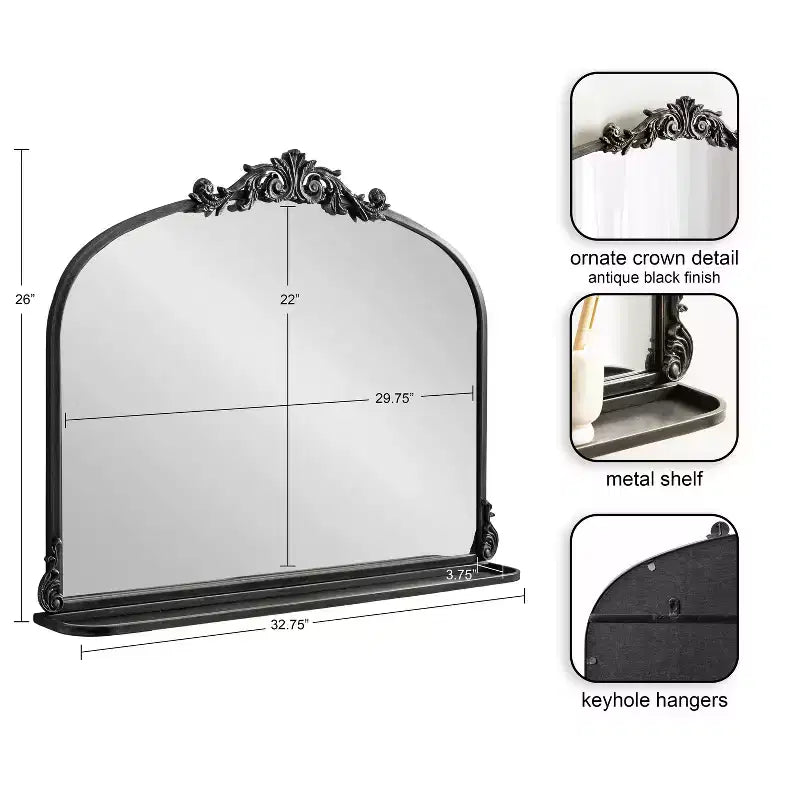 Miroir arche traditionnel avec étagère